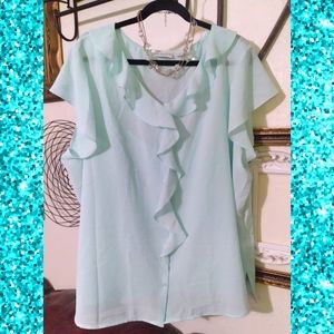 3X Liz Claiborne Gorgeous Aqua Lined Blouse!